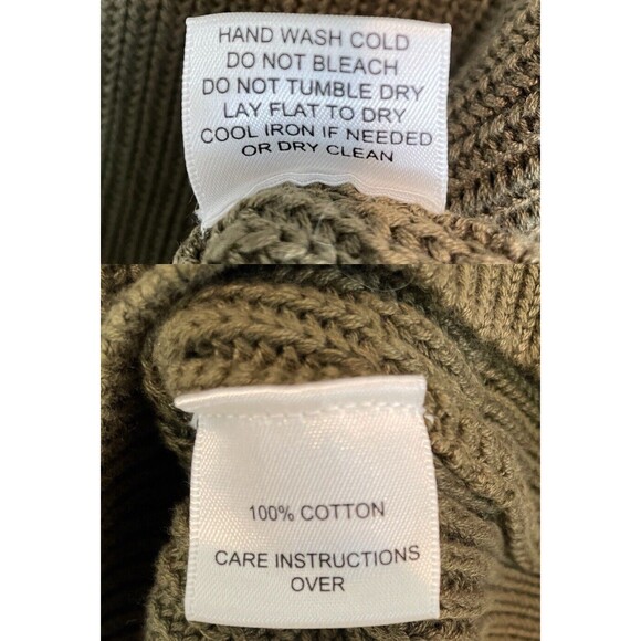 True Measure Of A Man Mens Sweater XL Military Utility Cotton Green - Picture 7 of 7